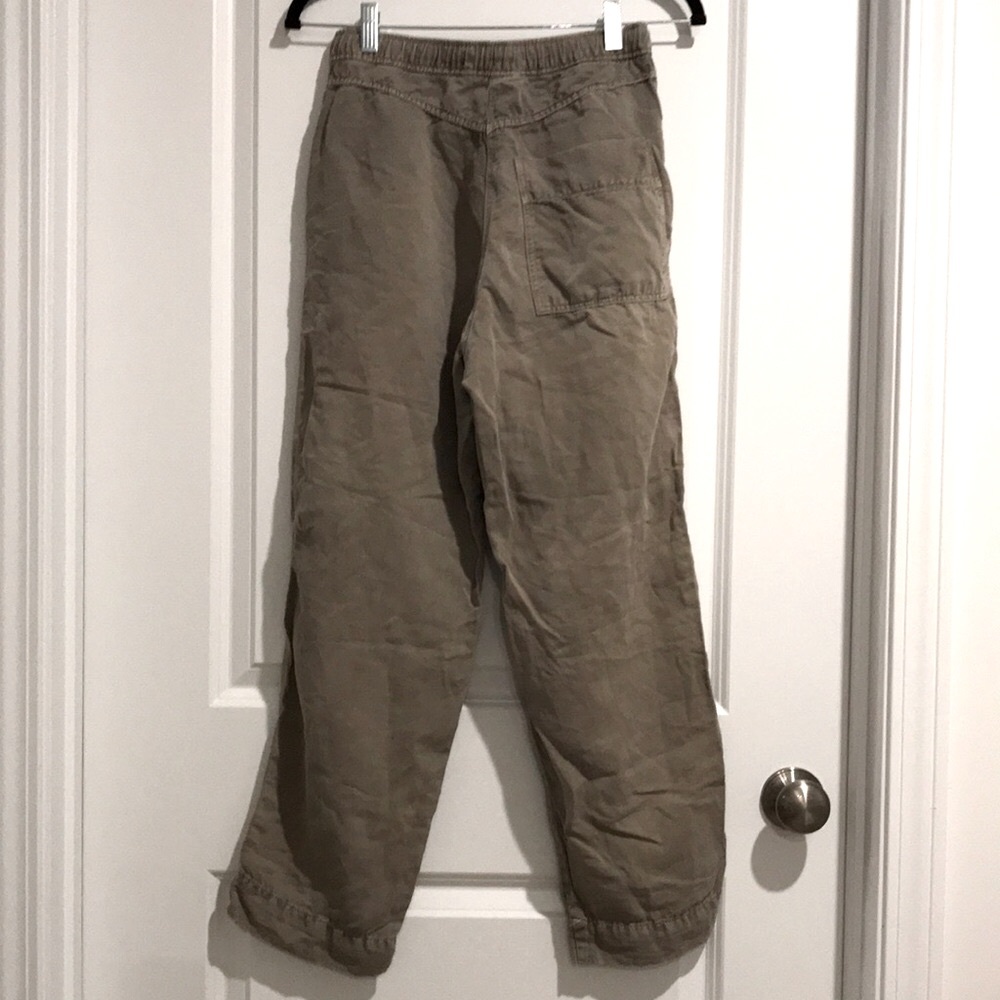 ZARA Linen/Cotton Drawstring Pants in Khaki - Picture 4 of 12